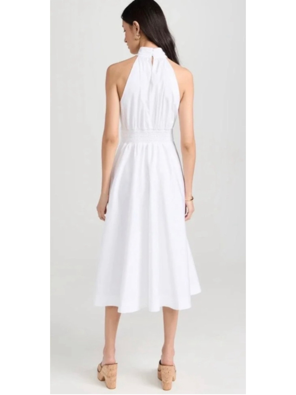 Veronica Beard Kinney White Cotton Halter Dress 6 Classic Quiet Luxury, Coastal - Picture 3 of 7